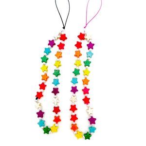 Agate stone star phone charm/band